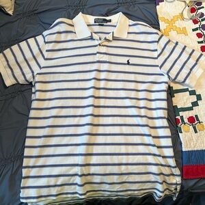 Polo Ralph Lauren White & Blue Striped Polo